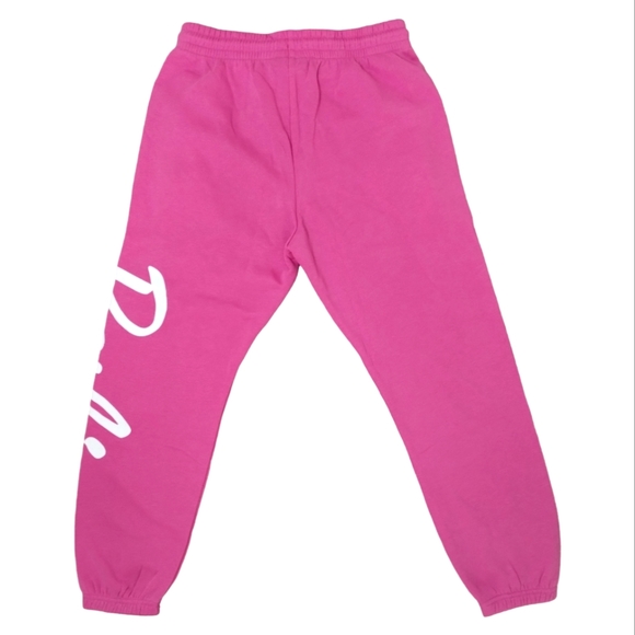 Barbie Sweatpants Pocket Joggers Hot Pink & White Logo NWOT - Picture 7 of 8